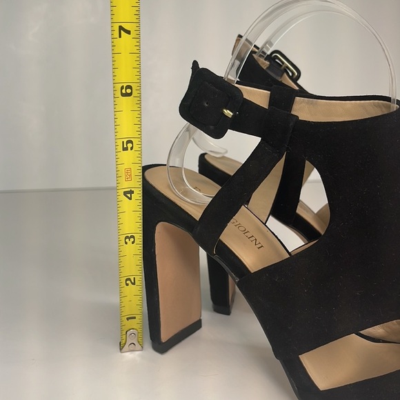 Enzo Angiolini Trudy Black Leather Heels Sandals 7.5 - Picture 13 of 17